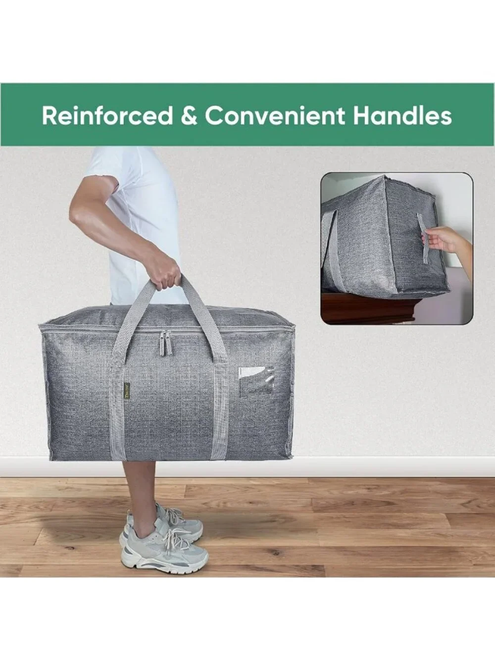 Oversized Heavy-Duty Moving Bags - 8-Pack Storage Totes with Reinforced Handles